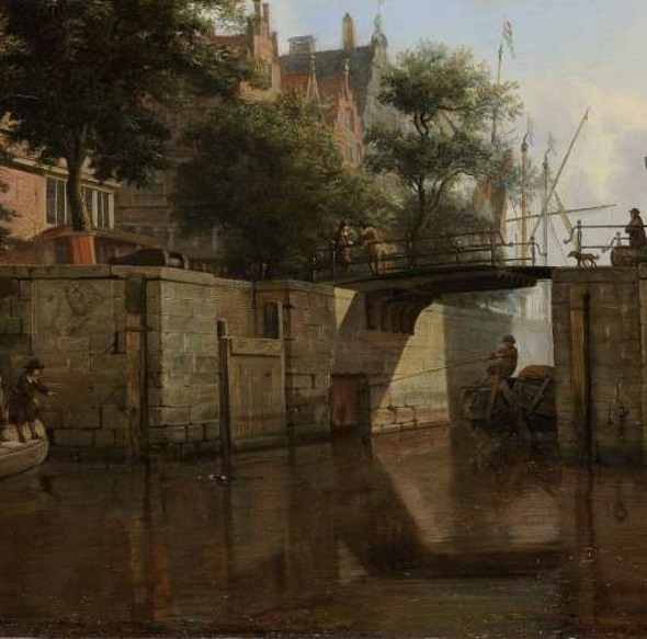 Amsterdam city view - painting by Jan van der Heyden (ca 1670)